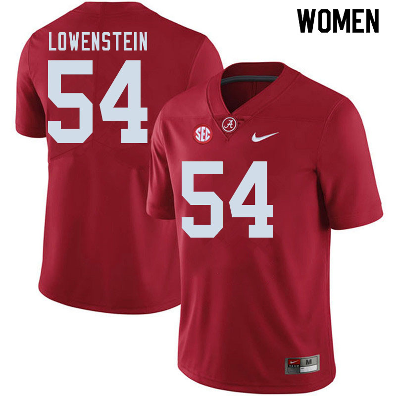 Alabama Crimson Tide Women's Julian Lowenstein #54 Crimson NCAA Nike Authentic Stitched 2020 College Football Jersey AQ16G26JN
